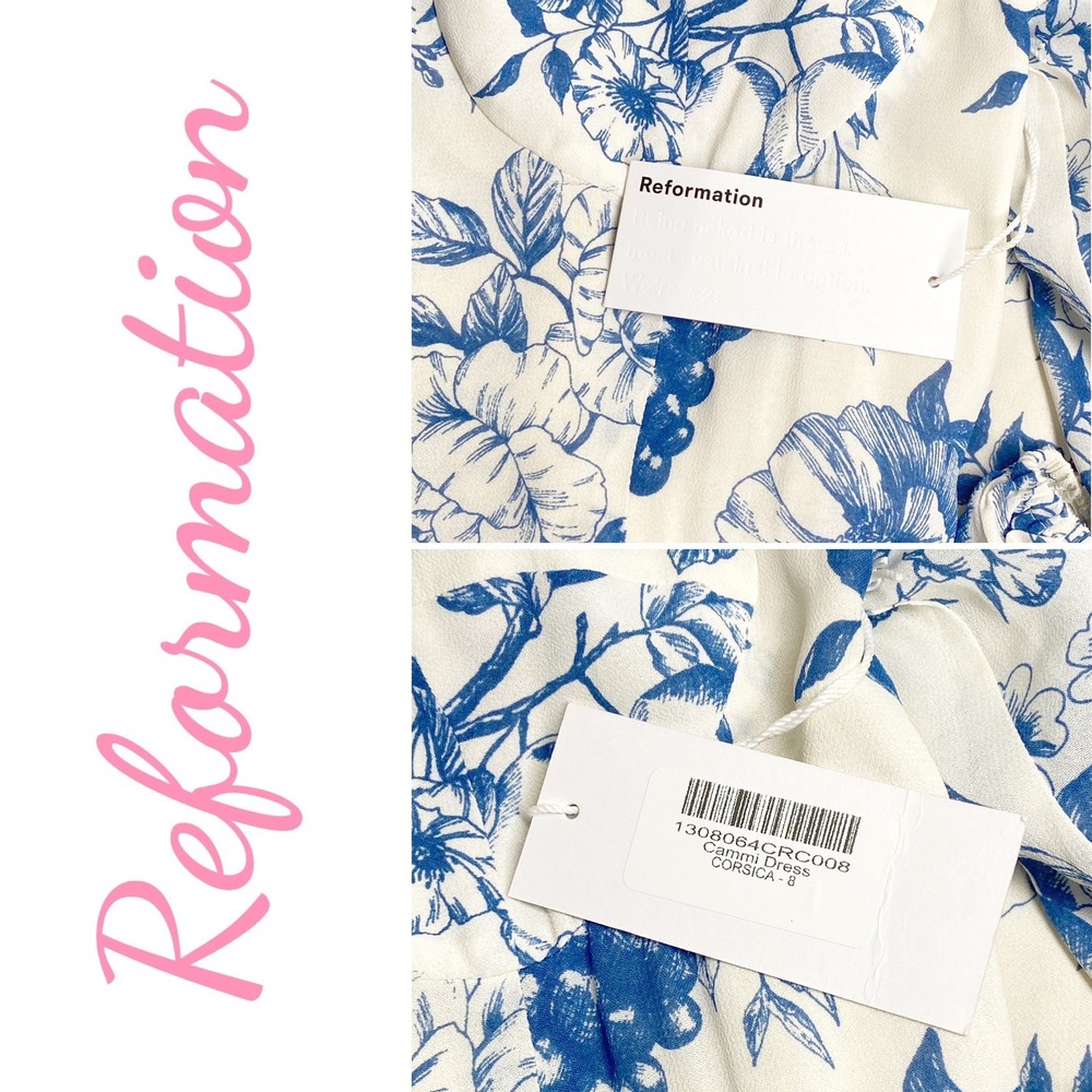 REFORMATION NWT Cammi Mini Dress Corsica Floral Size 8 Milkmaid Corset Coquette - Picture 4 of 16